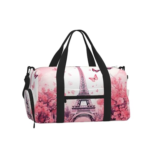 Sac de sport Mexpekil motif Tour Eiffel Rose pour vos séances de fitness et week-ends évasion