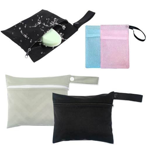 2 Pcs Travel Soap Bag Travel Soap Case Leakproof & Waterproof Quick Dry Bar Soap Pouch Travel Soap Container with 2 Pcs Foaming Nets Portable Soap Bags for Shower Travel Camping - Black & Grey