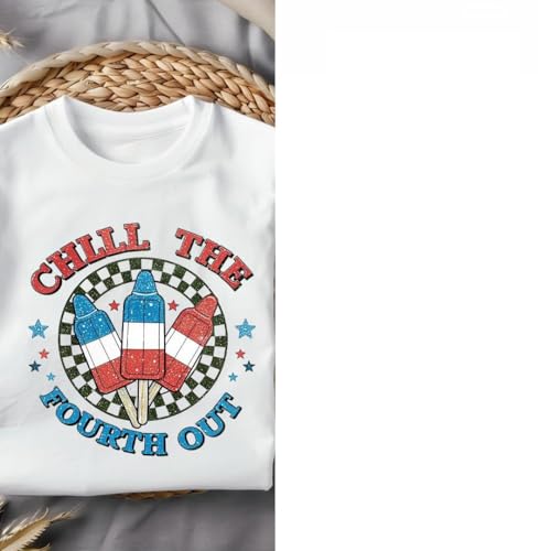 3pcs Spring Floral Butterfly, Chill The Fourth Out Png Iron on Transfers for T-Shirts DTF Transfers Vinyl Stickers Iron on Decals for Tshirts Clothes Pillow DIY Crafts (P2)