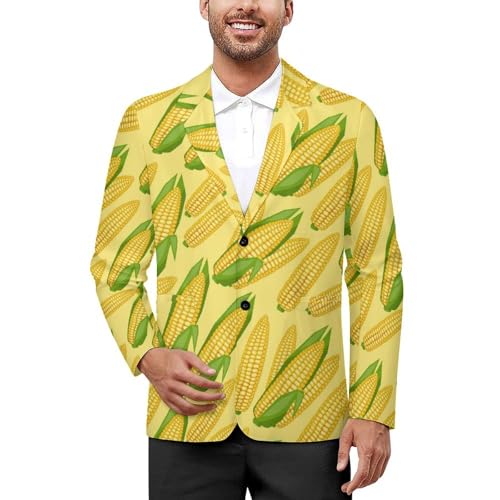 Corn Cobs Men's Two Button Suit Jacket Sports Coat Novelty Casual Outwear Tops Funny