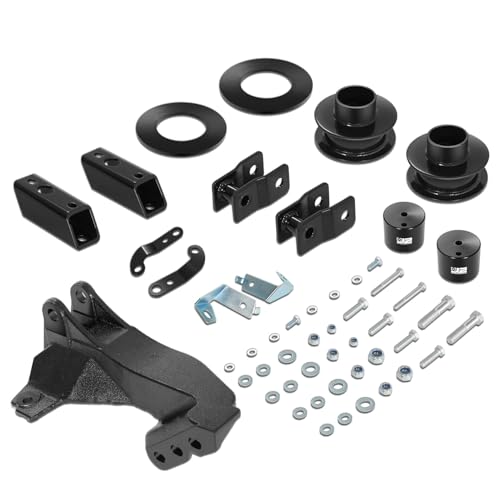 J2 Engineering 2.5" Front Coil Spring Spacers Leveling Lift Kit Compatible with F250 / F350 / F450 Super Duty 4WD 2011-2024, J2-LK-FD-F-023-BK