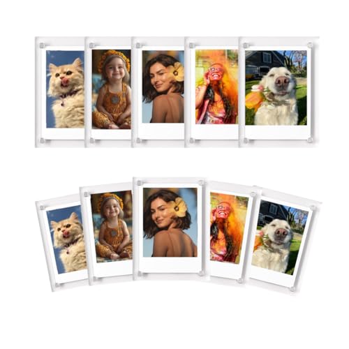 Image of Premium Magnetic Acrylic Fridge Photo Frames | Glass Like Clear Frames | Instant Prints | Personalize Photos | 3.5x2.5 inch | For Bulk and business - Set of 20