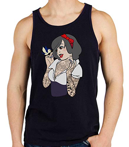 Desconocido 35mm - Camiseta Hombre Tirantes Blancanieves Gotica - Pin up - Negro - Talla s