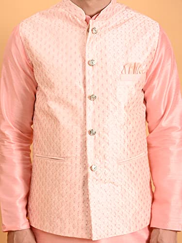 Image of Uri and MacKenzie Men's Silk Blend Kurta Pajama with Designer Ethnic Nehru Jacket /Modi Jacket