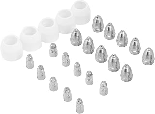 25pcs Plasma Cutting Tips Electrodes Set - Plasma Cutter Torch P80 Electrode Nozzle Tip Cup Accessories for Pilot Arc Non-touch