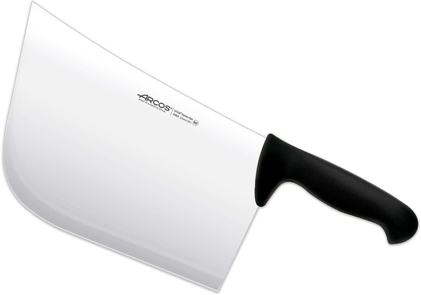 Arcos Cleaver Knife 11 Inch Nitrum Stainless Steel and 270 mm blade. Professional Butcher knife. Ergonomic Polypropylene Handle. Series 2900. Color Black