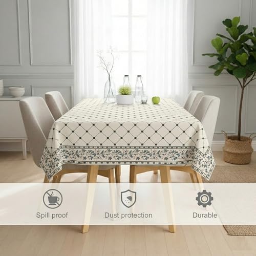 Image of STITCHNEST 'Tavola Luxe Series' Dining Table Cover 54x78 Inches | 4 Seater - 6 Seater Rectangular Dining Table Cover | Premium Fabric, Washable & Colour Fast
