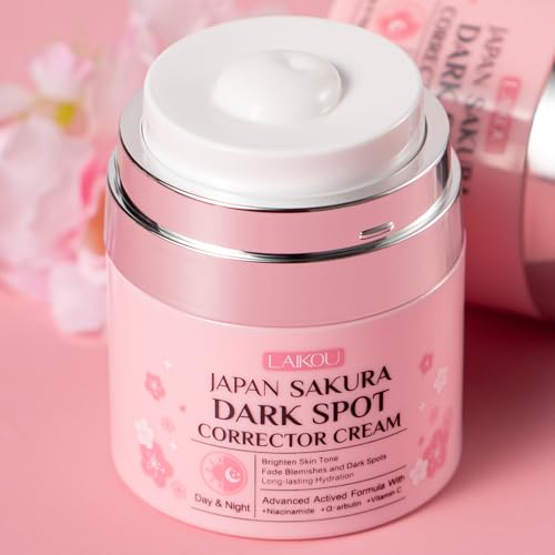 LAIKOU Sakura Dark Spot Corrector Cream, 2 x 50g, Niacinamide & Alpha-Arbutin Treatment for Face & Body, Reduces Hyperpigmentation, Sun Spots & Blemishes for Even Tone