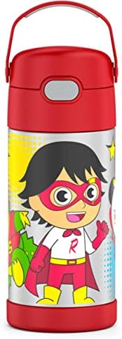 THERMOS FUNTAINER 12 Ounce Stainless Steel Vacuum Insulated Kids Straw Bottle, Ryan's World