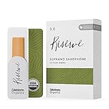 D'Addario Organic Reserve Soprano Saxophone Reeds - Sax Reeds - The First & Only Organic Reed - 3.0 Strength, 10 Pack