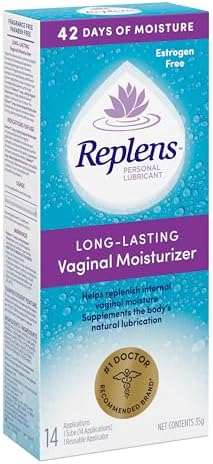Replens Long-Lasting Vaginal Moisturizer and Lubricant, Replenish internal vaginal moisture, Immediate relief, Paraben free, Estrogen Free, Fragrance Free, 14 Applications, 35 g - 5