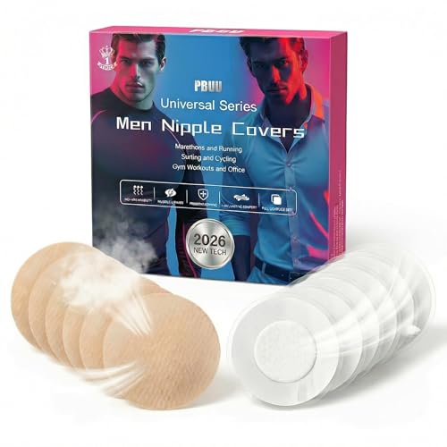 pbuucover Running Nipple Covers Men - 100PCS Men Nipple Covers No Show for Marathon & Sports & Daily Life