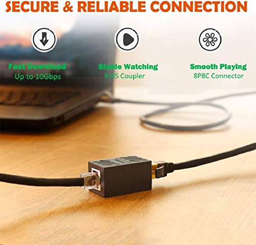 Image of FEDUS RJ45 Coupler Ethernet Coupler Cat7, Cat6 Cat5e RJ45 8P8C Inline lan Coupler Ethernet Extender Adapter Adsl Extension Jointer Extending the Ethernet Female to Female Cables Connector (Pack of 10)