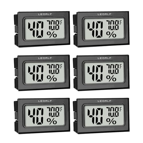 Humidity Meter Hygrometer Room Thermometer Indoor Digital Temperature and Humidity Monitor Mini Hygrometer Thermometer for House Office Home Garden and Cellar, 6 Pack