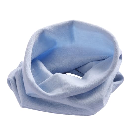 YWTAENOH 100% Kaschmir, gestrickter Loop-Schal, wärmer, kaltes Wetter, Halstuch, weich, klobiger Schal für Damen und Herren, hellblau, One size