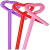 Amazon.com: Colorful Extra Long Flexible Bendy Party Disposabl Drinking ...