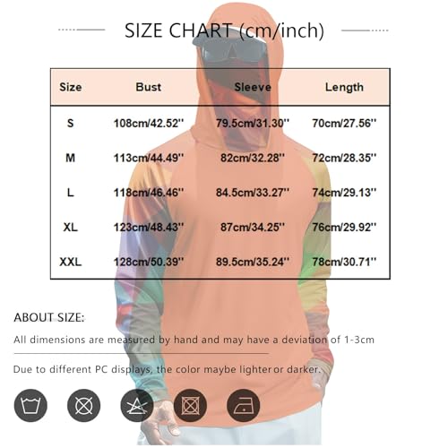 Fishing Shirts for Men UPF 50+ Sun Protection Hooded Shirt with Mask Rash Guard Long Sleeve Hiking Cooling Blouses4
