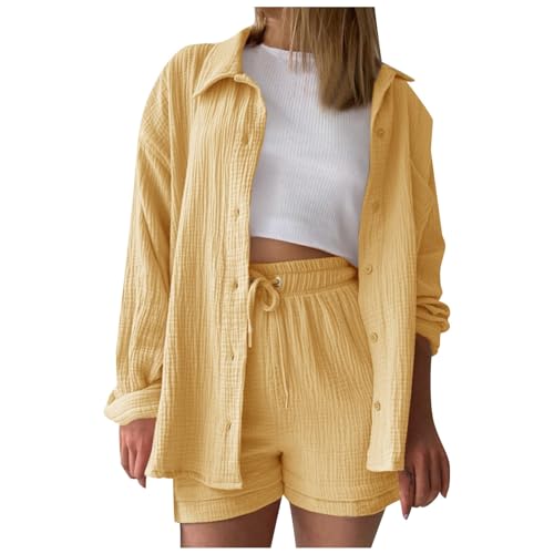 Chemisier haut et short Y2K ensemble 2 pièces femme vêtement loungewear mousseline