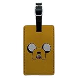 Adventure Time Jake Head Rectangle Leather Luggage Card Suitcase Carry-On ID Tag