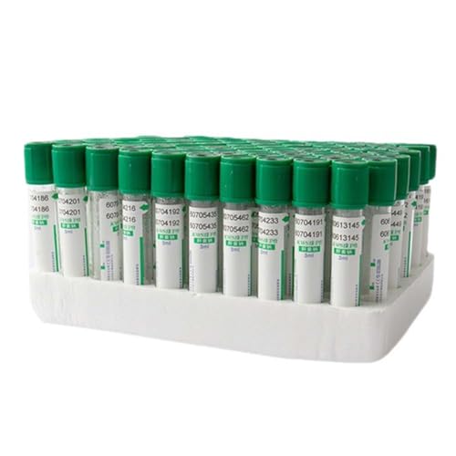 Tubos de extracción de sangre al vacío de vidrio, heparina sódico/litio, 100 unidades, tapón de rosca, 3 ml/5 ml/10 ml, uso en laboratorio
