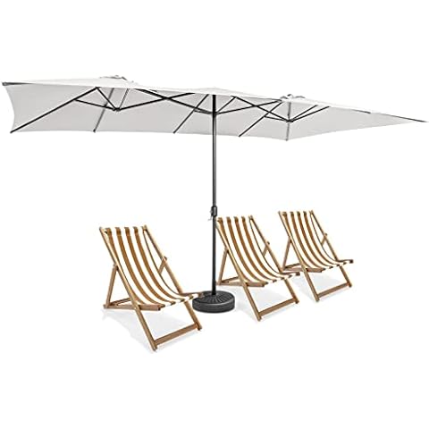 GOPLUS Parasol de Jardin 4,3x2,6m Cover