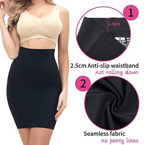 Image of SLIMBELLE Half Slips Shaper Cool Comfort Seamless Slip Shapewear Under Dress Tight Skirt Undergarments