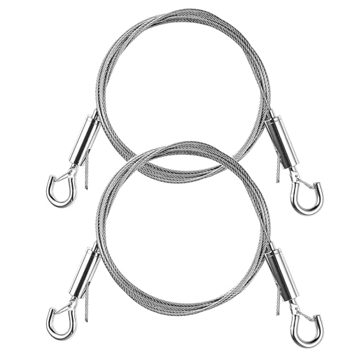 Image of 2 PCS Adjustable Picture Hanging Wire with 2 Hooks 2m x 1.5mm Stainless Steel Wire Rope Heavy Duty Mirror Hanging Hardware for Mirror Photo Light Lamp Artwork Billboards