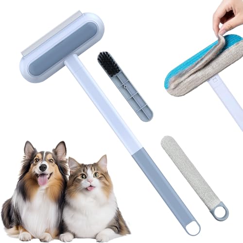 Pet hair Removal Tool, 4 in 1- Reusable Long Handle Hair Remover ...