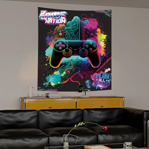Honcet Black Light Gaming Posters Tapestry For Bedroom thumb #3