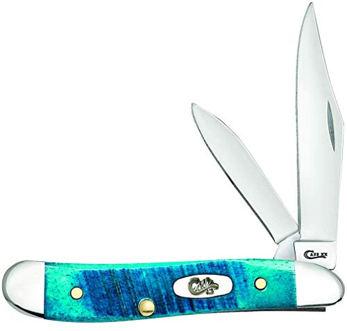 Case WR XX Pocket Knife Peanut Caribbean Blue Jig Bone Item #25596 - (6220 SS) - Length Closed: 2 7/8 Inches