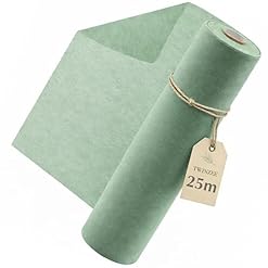 Twinzee – Vlies Tischläufer Eukalyptus, 30 cm x 25 m – Tischband fur Tischdeko Geburtstag, Hochzeit, Taufe, Outdoor – Decoratives Tischläufer Modern Rolle