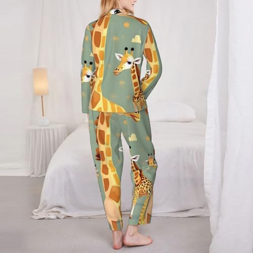 Pijama de jirafas holgado para evitar el frío al dormir 5