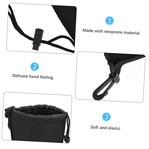 Operitacx 2pcs Camera Lens Pouch Bag Shockproof Thermal Insulation Protector for Lens Lightweight Compact Design Hooks for Travel Photography Accessories