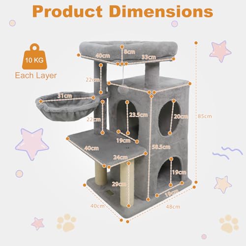 PETSITE árbol para gatos pequeño multi-niveles 33.5 pulgadas miniatura 7