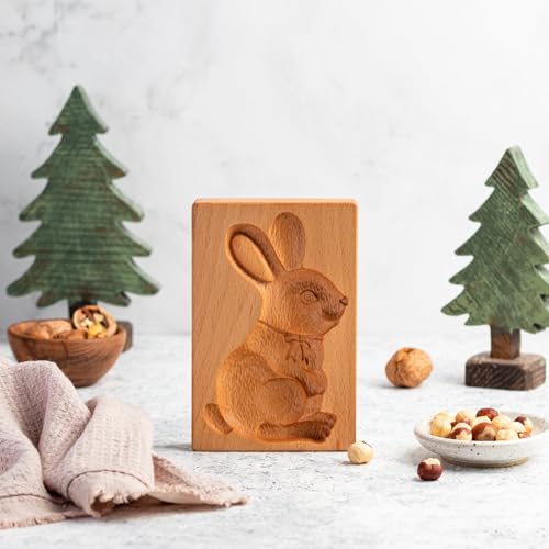 Molde de madera para galletas tallado en 3D con varias formas para repostería DIY 6
