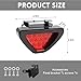 Gasedin F1 Style Brake Light, Triangle Warning Flash with 12 LED, Waterproof F1 Style Triangle Rear Fog/Stop Light for Car, SUV, Truck (Red)