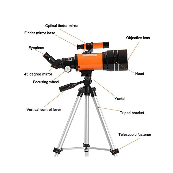 SEESEE.U Tragbares Reiseteleskop, 70 mm Apertur 300 mm astronomisch brechendes Teleskop mit verstellbarem Stativ, guter… – Bild 6