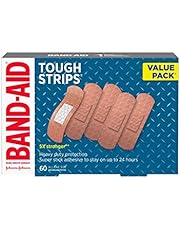 Band-Aid Brand Tough Strips Adhesive Bandages for Wound Care, Durable Protection for Minor Cuts and Scrapes, Extra Large Size, 60 ct