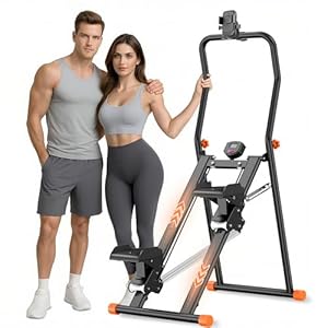 EPHESPORT Stair Stepper for Home Gym, 2.0 Stair Climber with 3-Level Adjustable Resistance ＆ Height, Non-Slip Pedals, Digital Display, Phone Holder, Full-Body Cardio Workout Equipment for Women Men