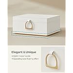 SONGMICS 2-Layer Jewelry Box, Jewelry Organizer with Handle, Removable Jewelry Tray, Jewelry Storage, Floating Effect, 8.1 x 9.4 x 4.3 Inches, Gift Idea, White UJBC165W01 - Image 3