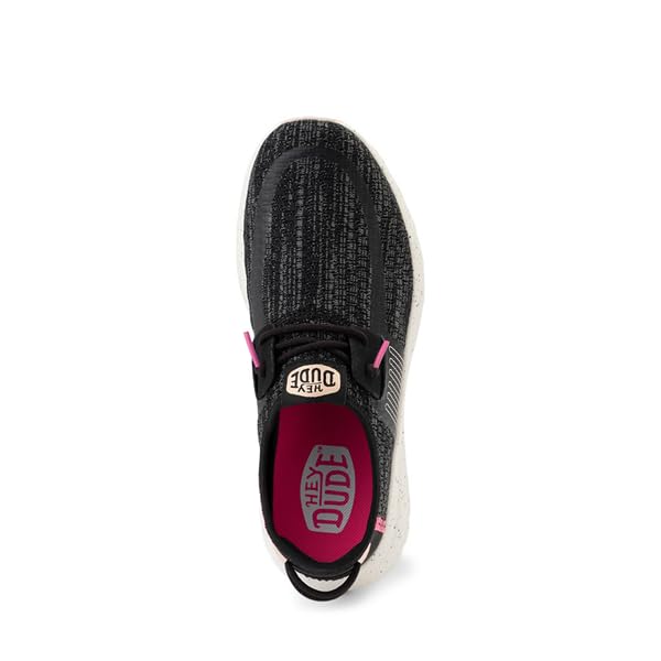 HEYDUDE Women's Sirocco W Sport Stripe Black/Pink Size 10 | Women's Shoes | Women Slip-on Sneakers | Comfortable & Light-Weight3