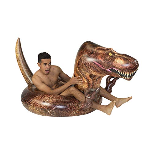Poolcandy Inflatable T-Rex Dinosaur 48" Swim Ring. Perfect For Adults, Teens & Kids. Gigantic Deluxe Swimming Pool, Lake And River Toy. #TOP2