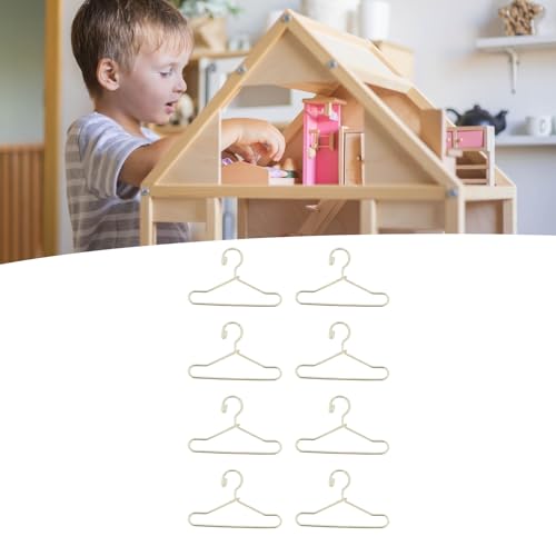 1:12 Doll Clothes Hangers Dollhouse Miniature Wire Gold Hangers Iron Dollhouse Metal Hangers