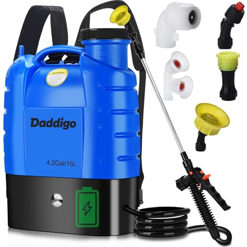 4 Gallon Battery Backpack Sprayer, 100 PSI, 12V 8Ah Battery