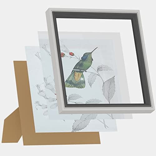 Wxb 8X10 Picture Photo Frame For Table Top Display And Wall Mounting Photo Frame Make Of Resin And High Definition Glass Display White-Gray-N, 8X10 2-Pack #TOP2