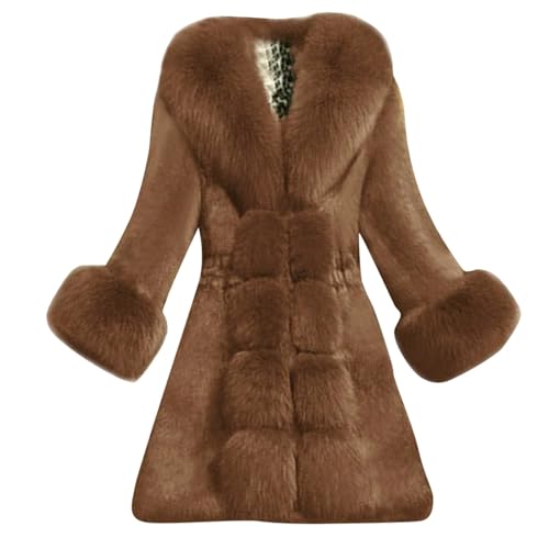 Manteau d'hiver en fausse fourrure épaisse et chaude coupe moulante femme