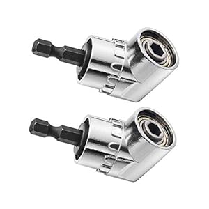 Shuny 2 stuks haakse boor,105 graden haakse booradapter,Haakse booradapter voor schroevendraaierbits,Gemaakt van chroom vanadium staal, met hoge hardheid, sterk en stevig