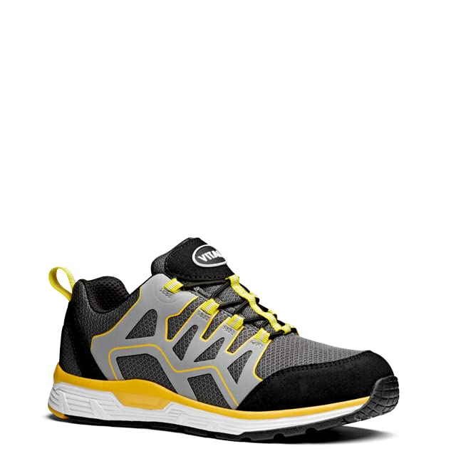 V12Footwear Men's Hype Construction Boot, Grey/Yellow, 9 UK