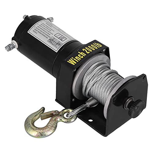 Cabrestante eléctrico 12V para vehículo 2000LB miniatura 2