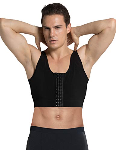 Mens Bodyshaper Gynecomastia Compression Hide Man Breast Chest Binders Short Tank Top XL